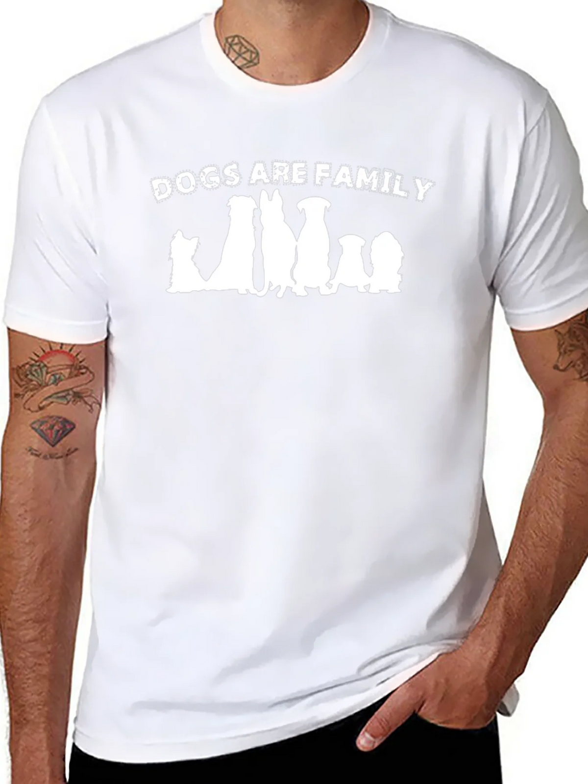 Dogs Are Family Graphic Tee - Black Cotton Blend product image 10