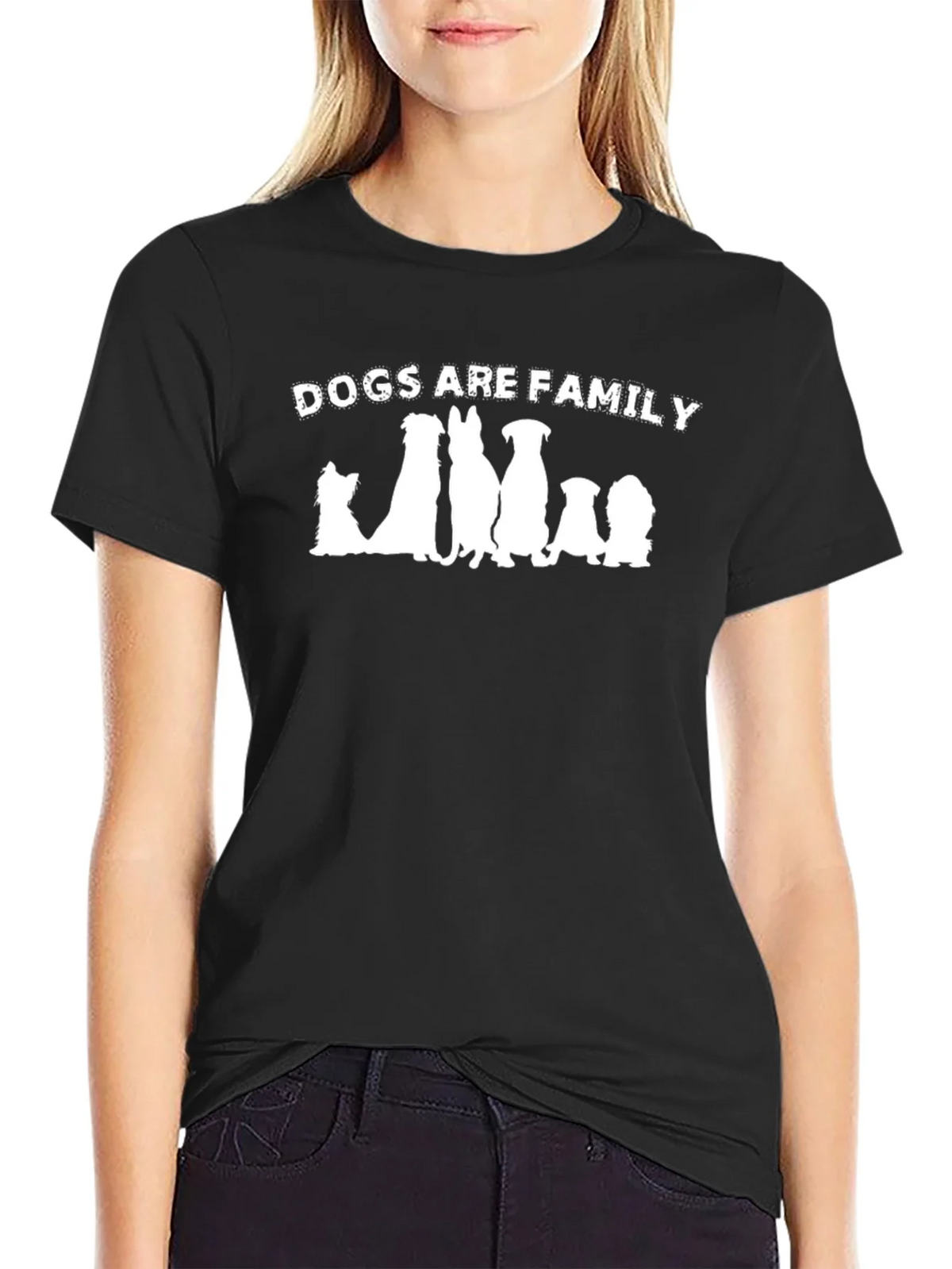 Dogs Are Family Graphic Tee - Black Cotton Blend product image 5