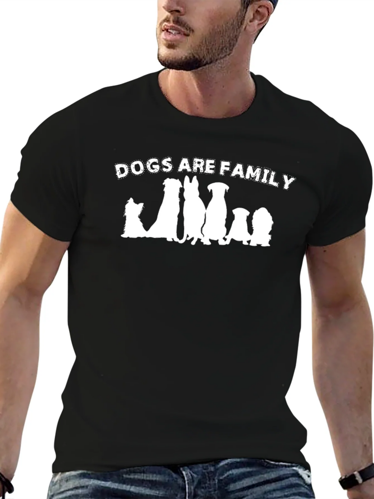 Dogs Are Family Graphic Tee - Black Cotton Blend product image 9