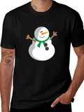 Festive Snowman Graphic Tee - Black product image 1