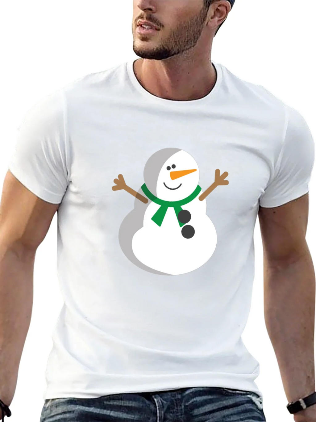 Festive Snowman Graphic Tee - Black product image 4