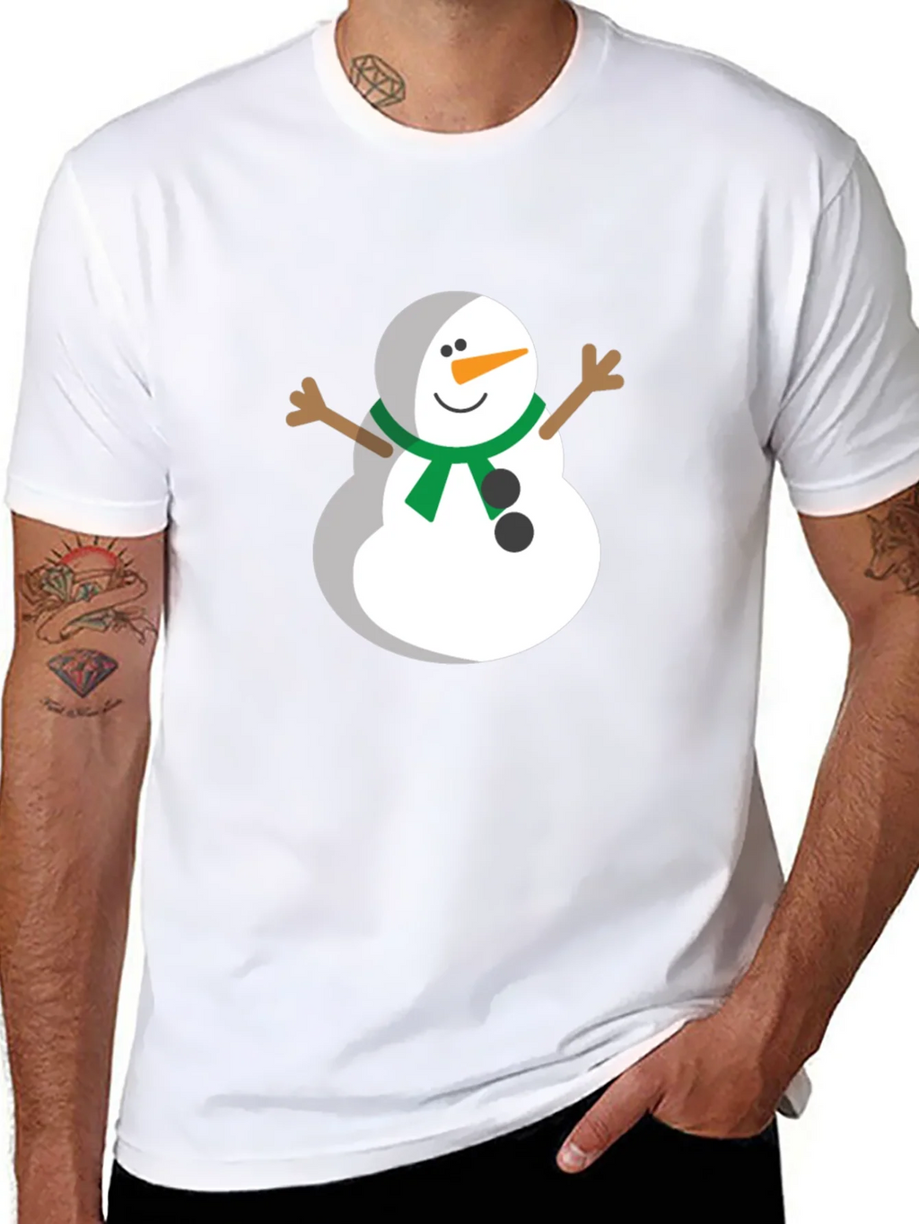 Festive Snowman Graphic Tee - Black product image 10