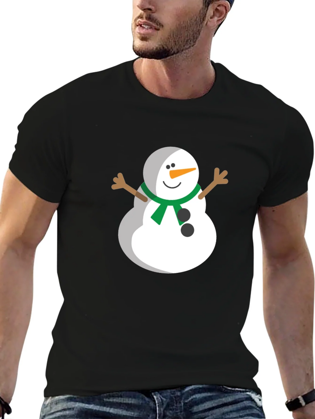Festive Snowman Graphic Tee - Black product image 9