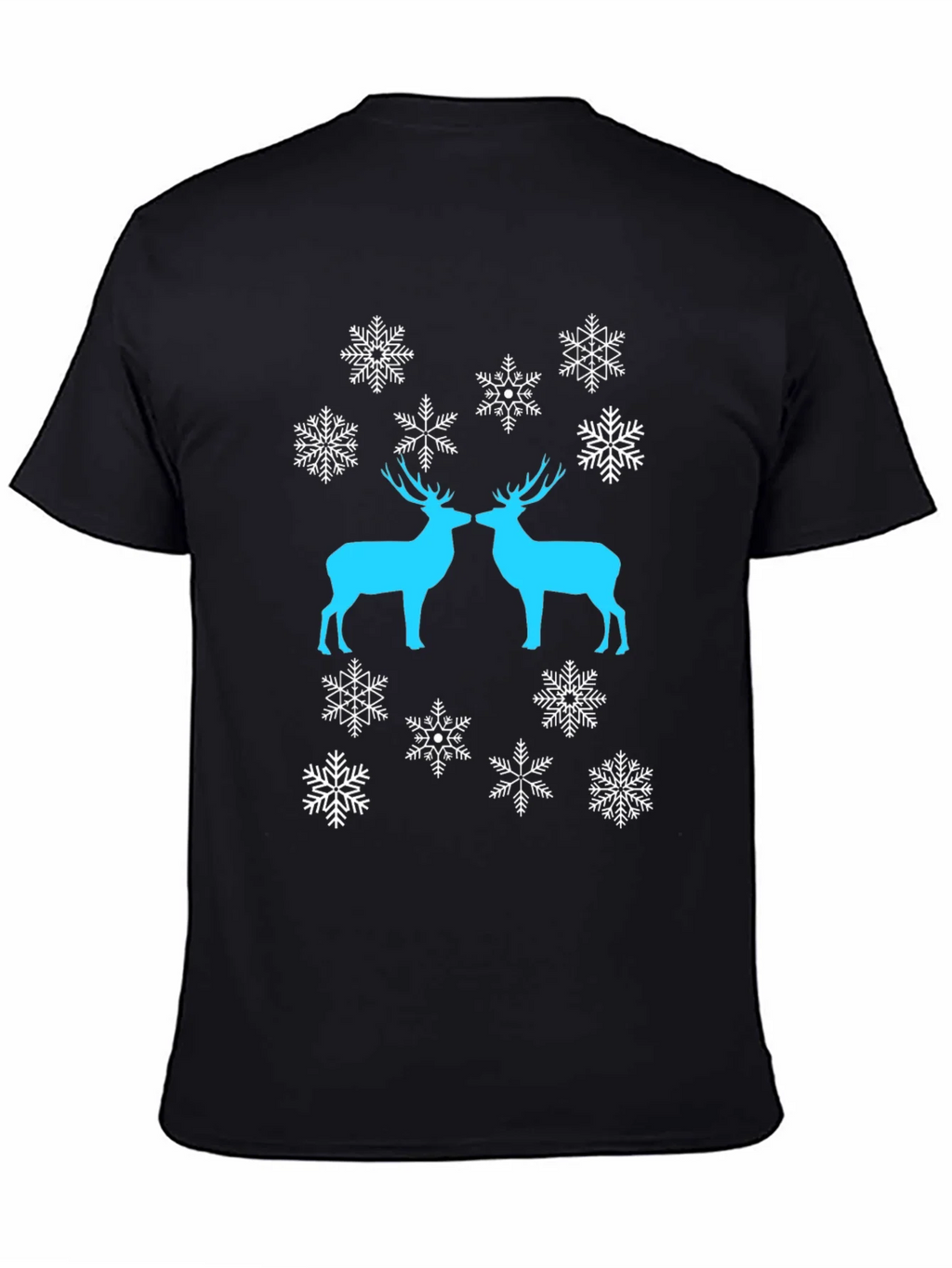 Festive Deer Snowflake Graphic Tee - Black product image 4
