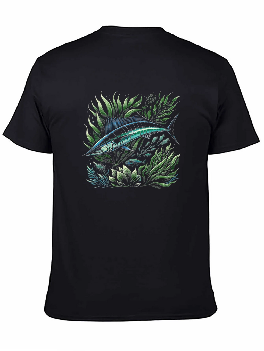 Marlin Fish Graphic Tee - Black Cotton T-Shirt product image 6