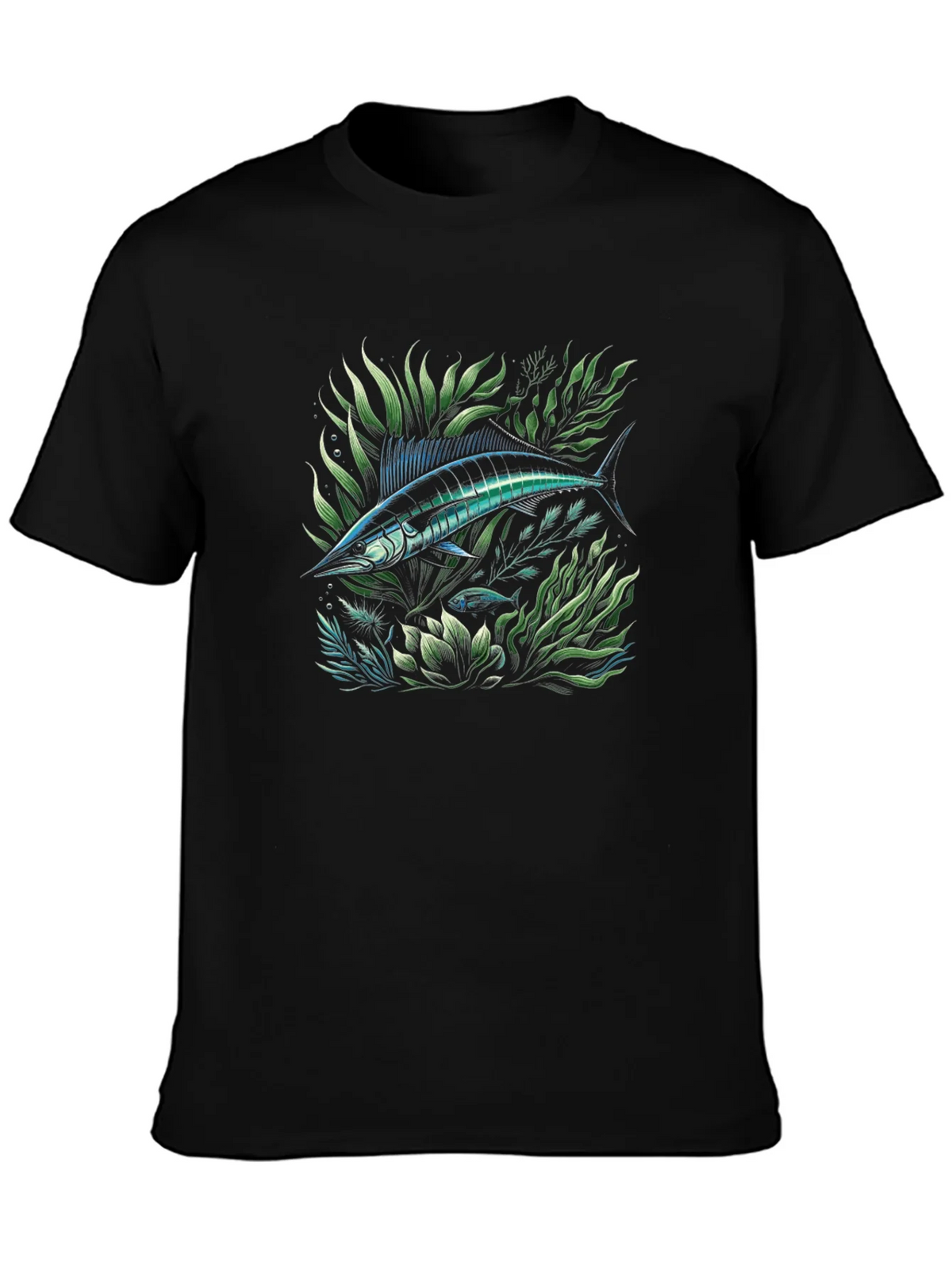 Marlin Fish Graphic Tee - Black Cotton T-Shirt product image 5
