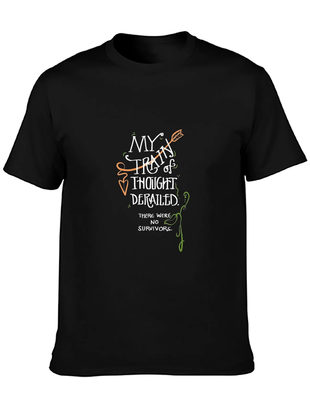My Train of Thought Derailed Novelty Graphic T-Shirt product image 6