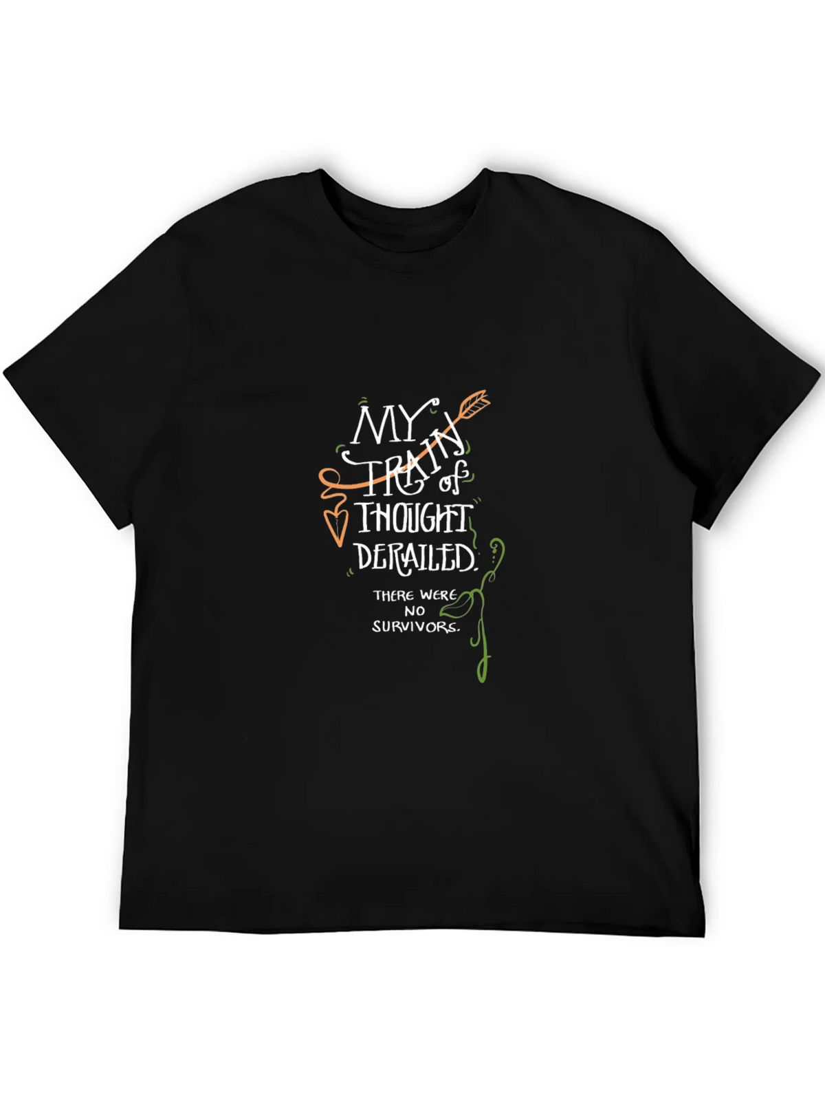My Train of Thought Derailed Novelty Graphic T-Shirt product image 8