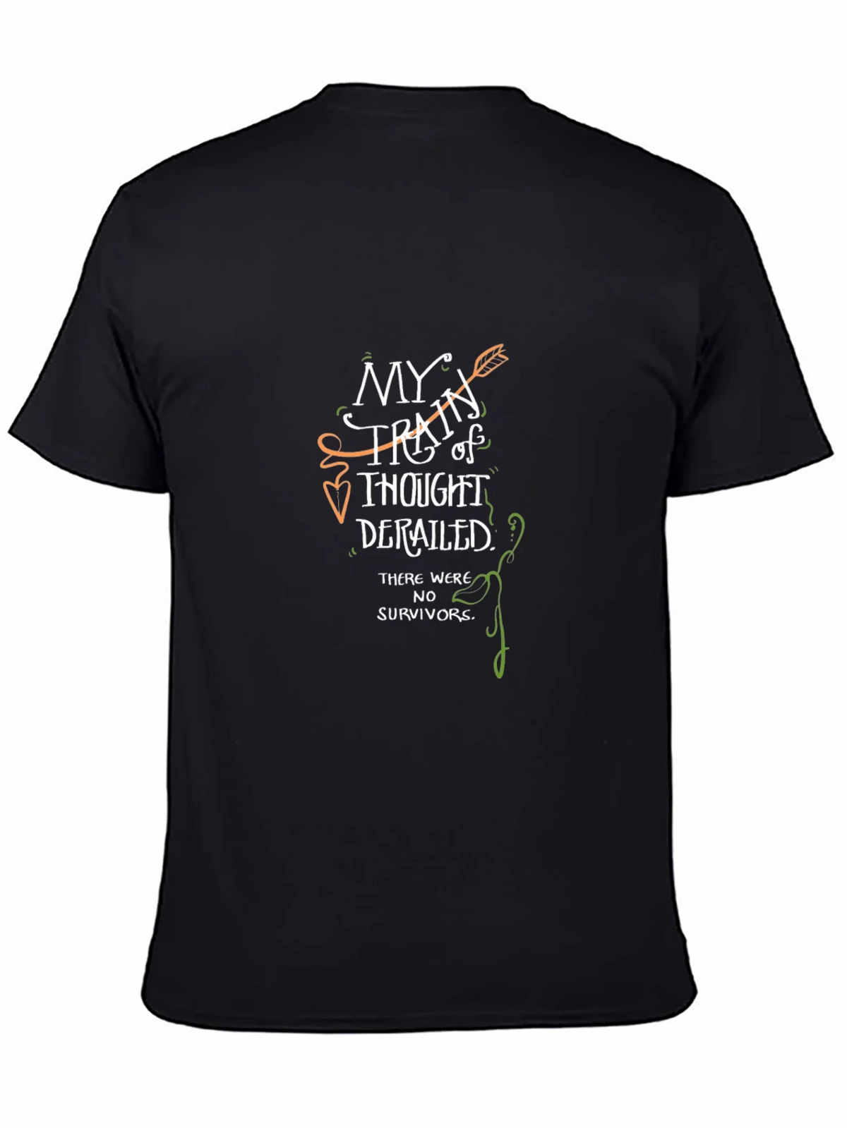 My Train of Thought Derailed Novelty Graphic T-Shirt product image 7