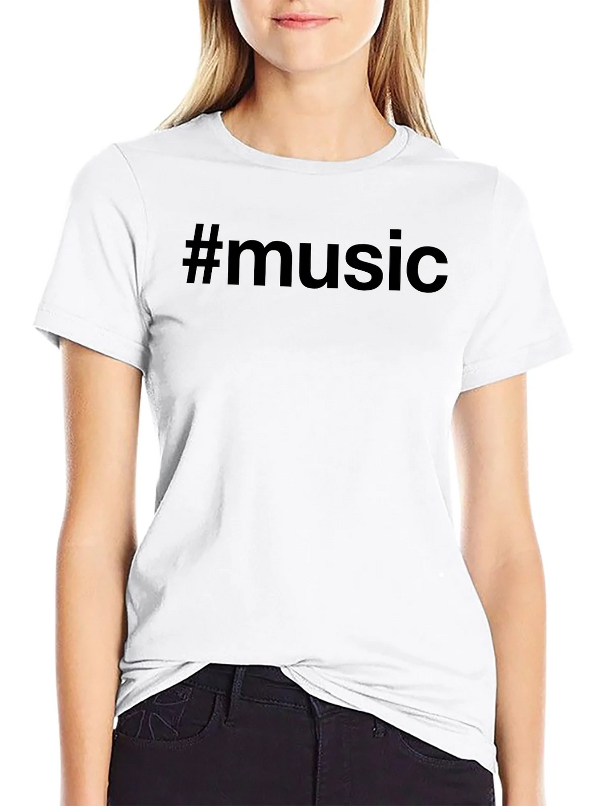 #Music Black T-Shirt - Trendy Casual Wear product image 9