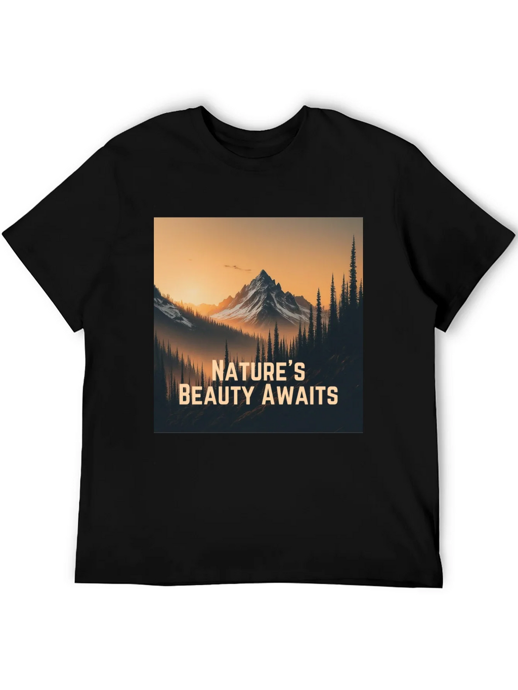 Natures Beauty Awaits Black Graphic Tee product image 8