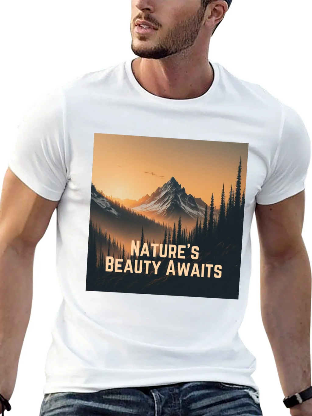 Natures Beauty Awaits Black Graphic Tee product image 4