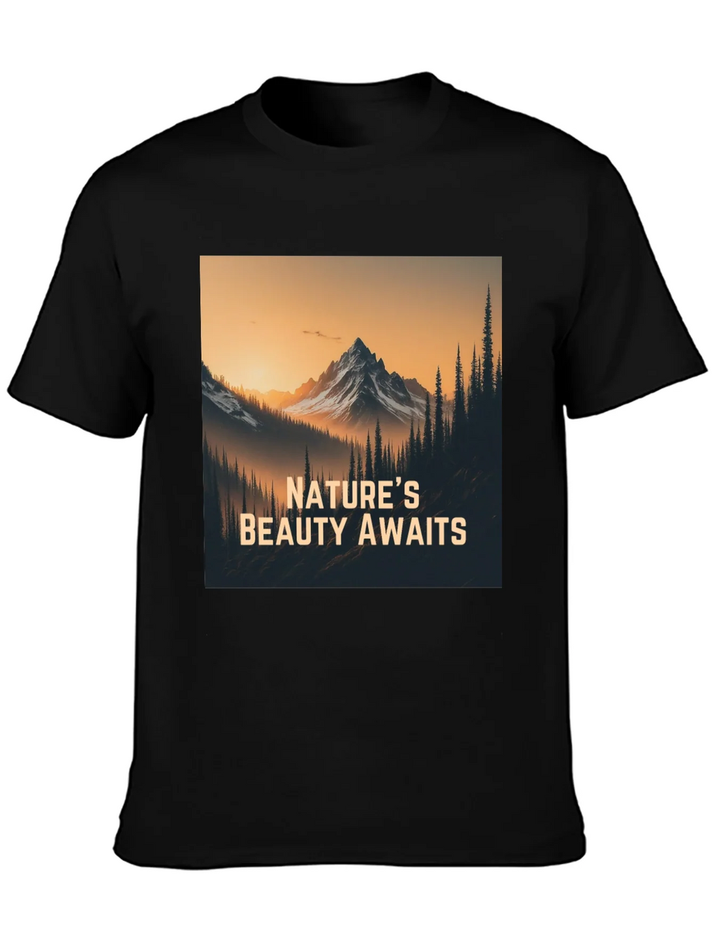 Natures Beauty Awaits Black Graphic Tee product image 6