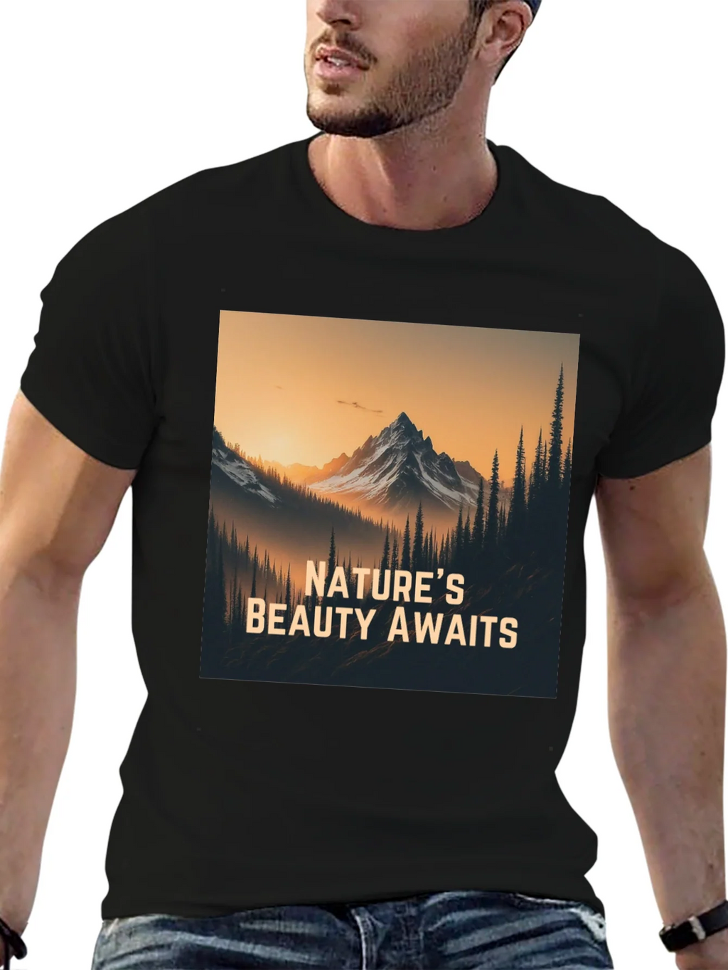 Natures Beauty Awaits Black Graphic Tee product image 9