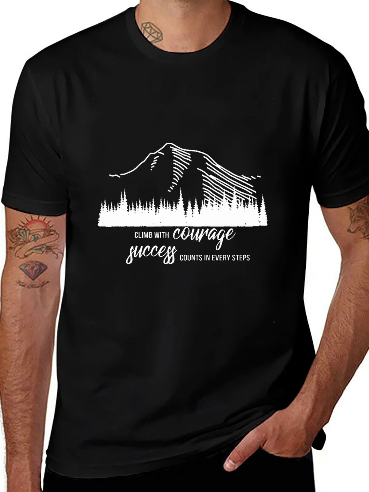 Motivational Climb T-Shirt - Courage & Success product image 1