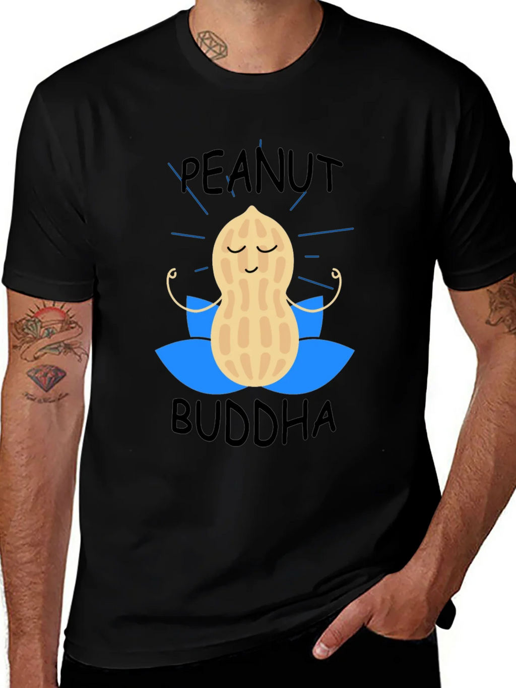 Peanut Buddha T-Shirt - Meditating Nut Tee product image 1
