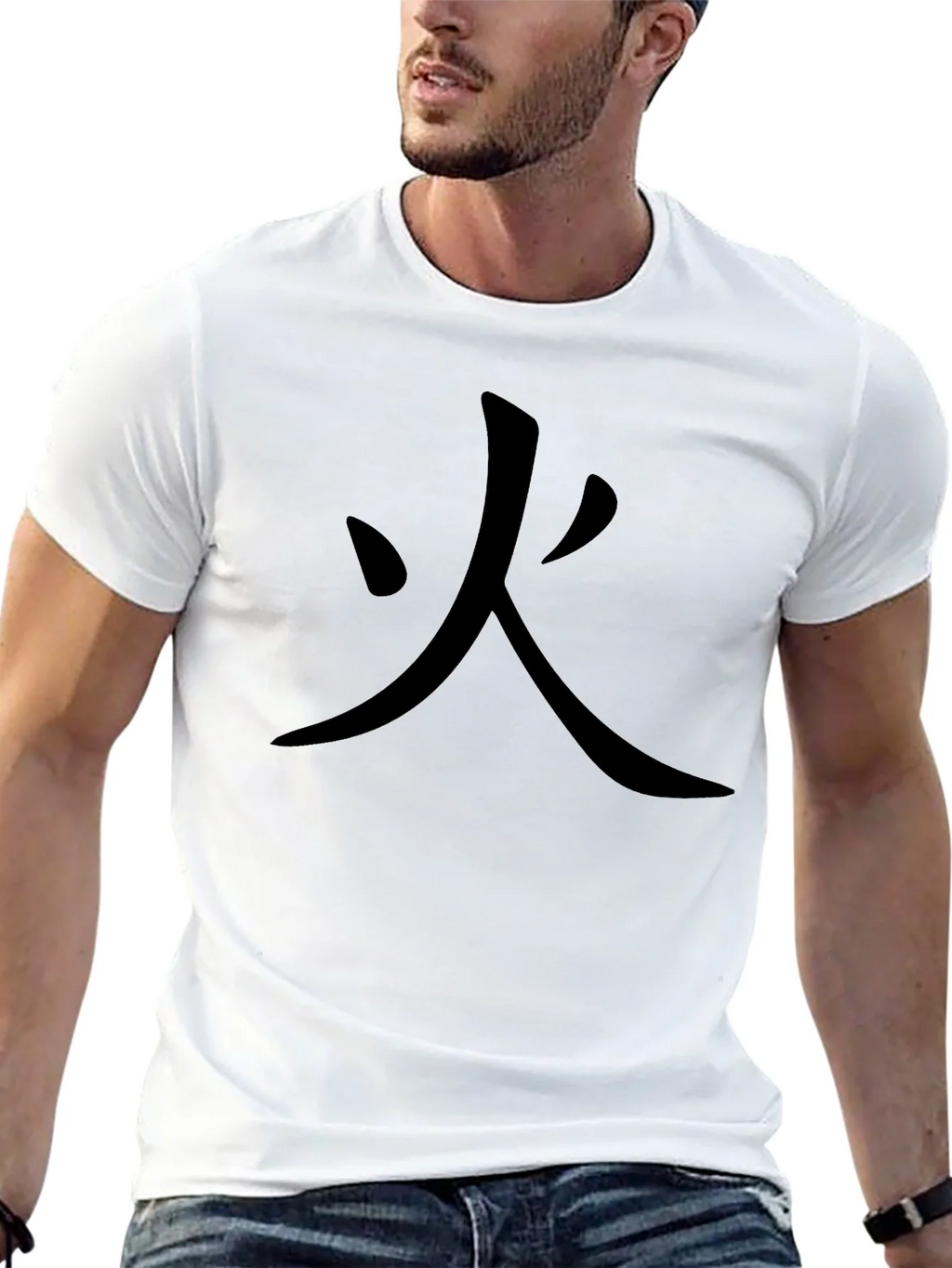 Fire Kanji Black T-Shirt - Japanese Inspired Design product image 4