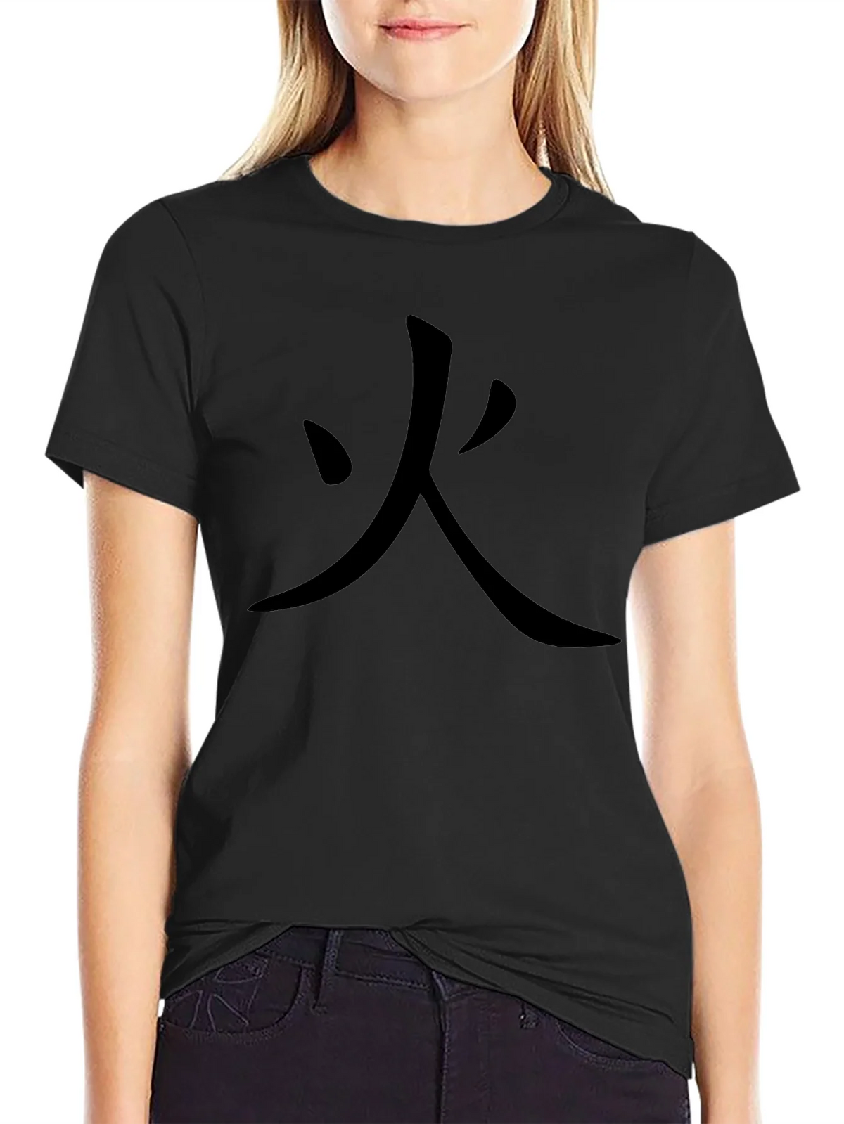 Fire Kanji Black T-Shirt - Japanese Inspired Design product image 5