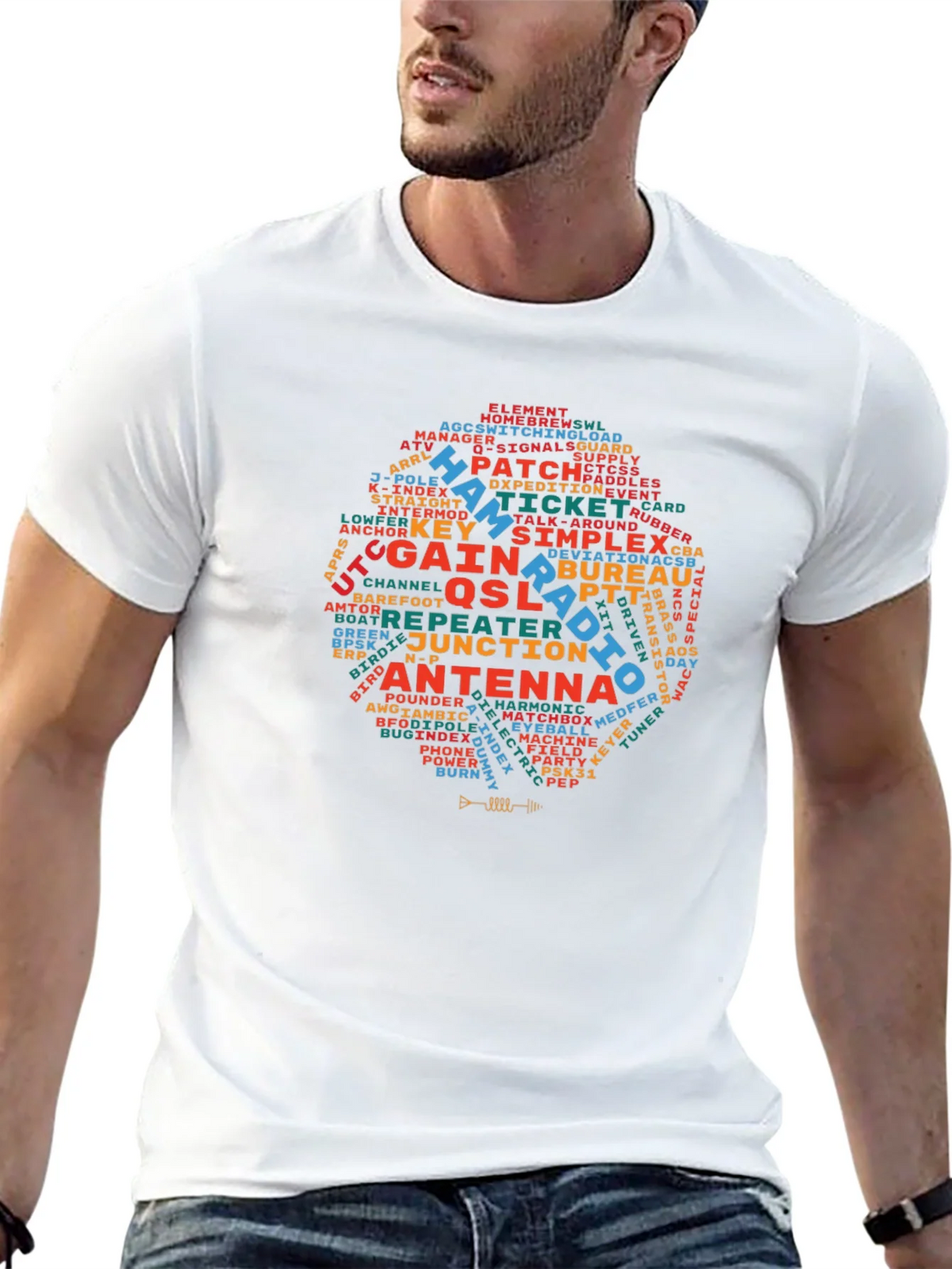 Ham Radio Operator T-Shirt - Amateur Word Cloud Design product image 4
