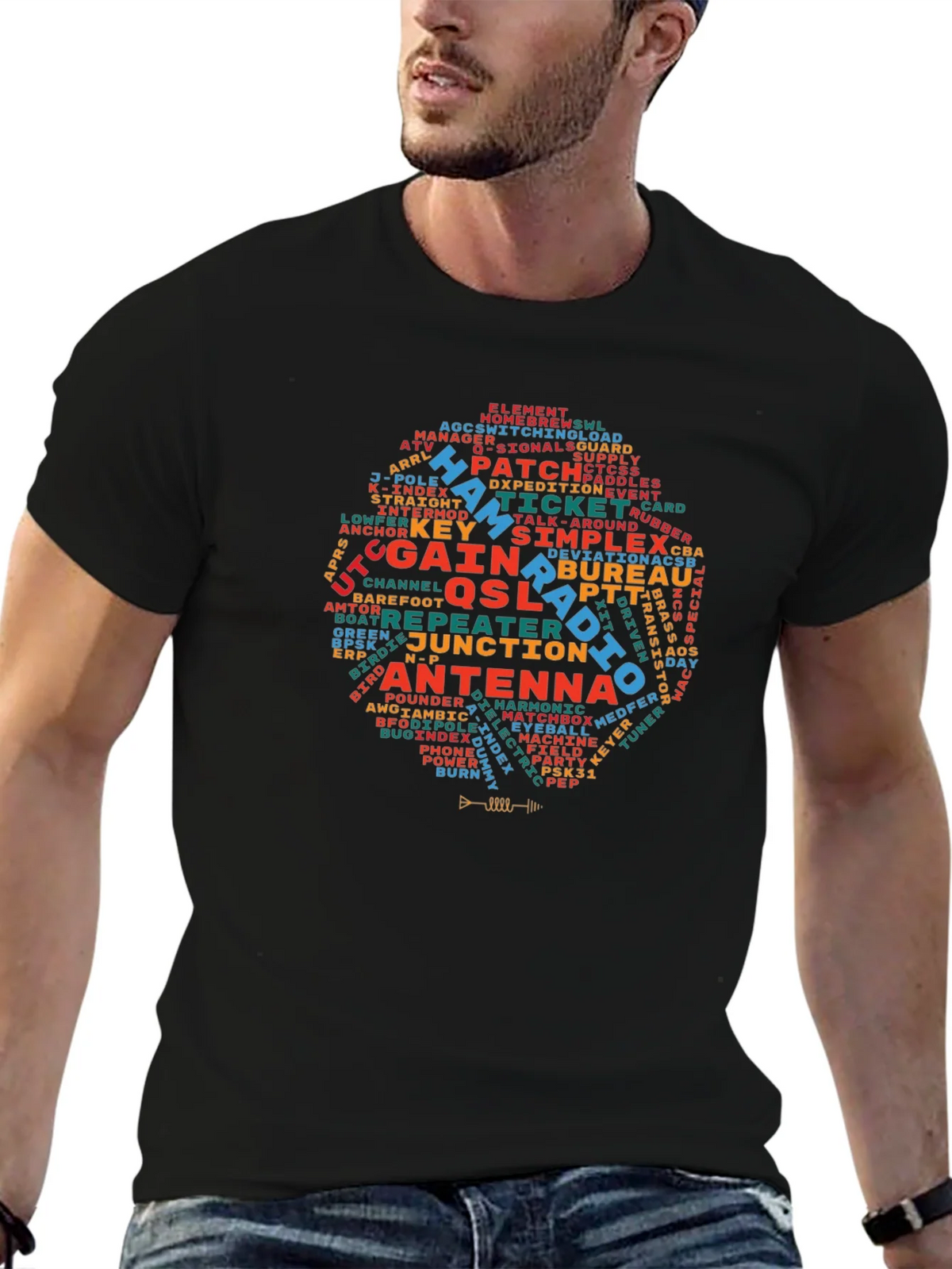 Ham Radio Operator T-Shirt - Amateur Word Cloud Design product image 9