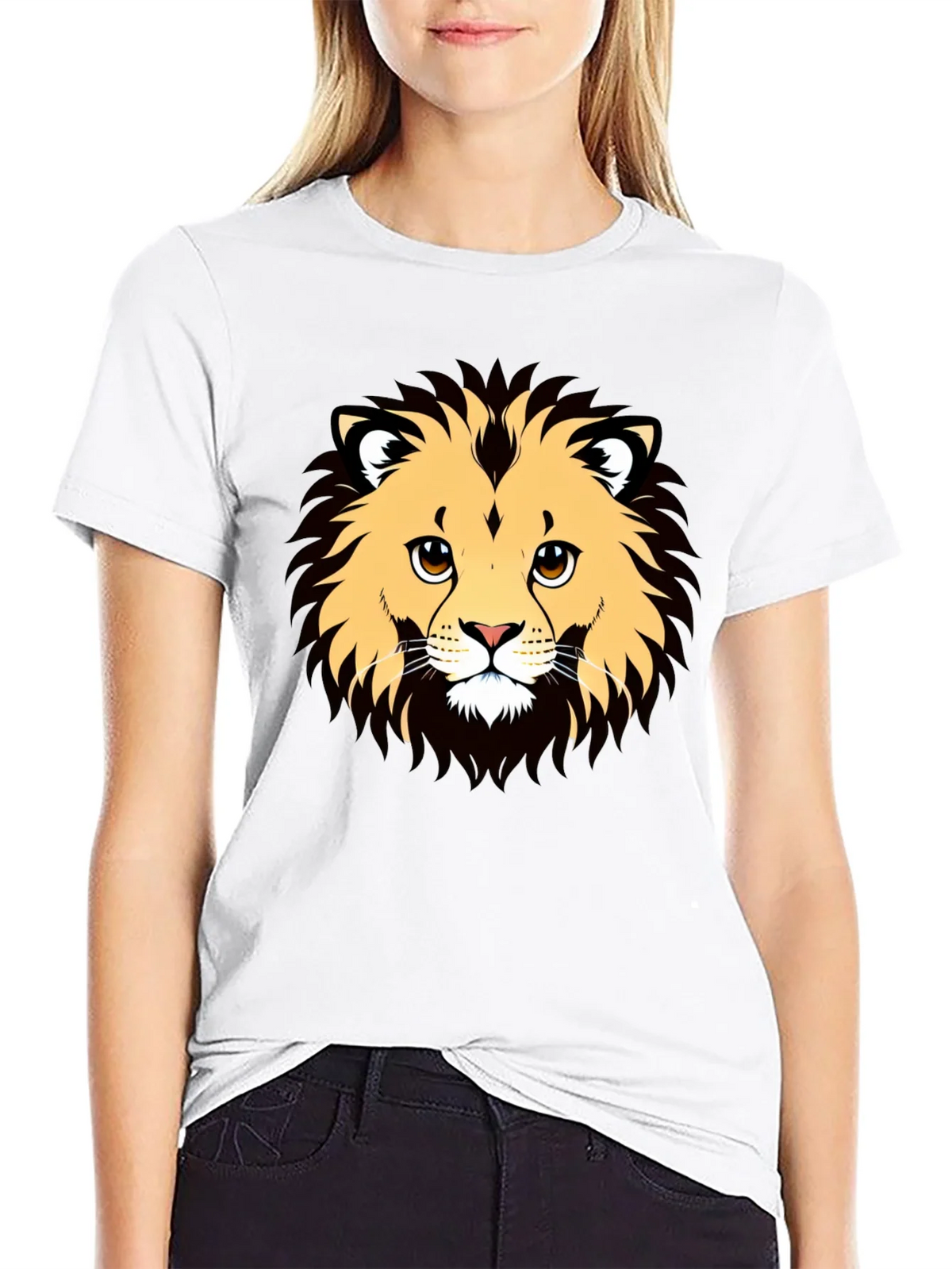 Lion Graphic Black T-Shirt - Cool Animal Design product image 2