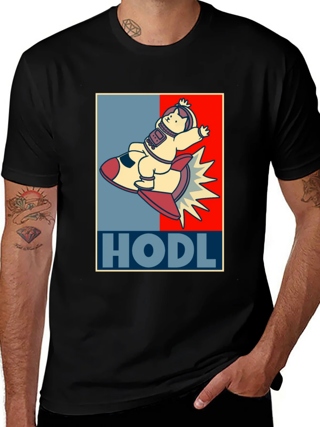 HODL Astronaut Cat T-Shirt - Crypto Moonshot! product image 1