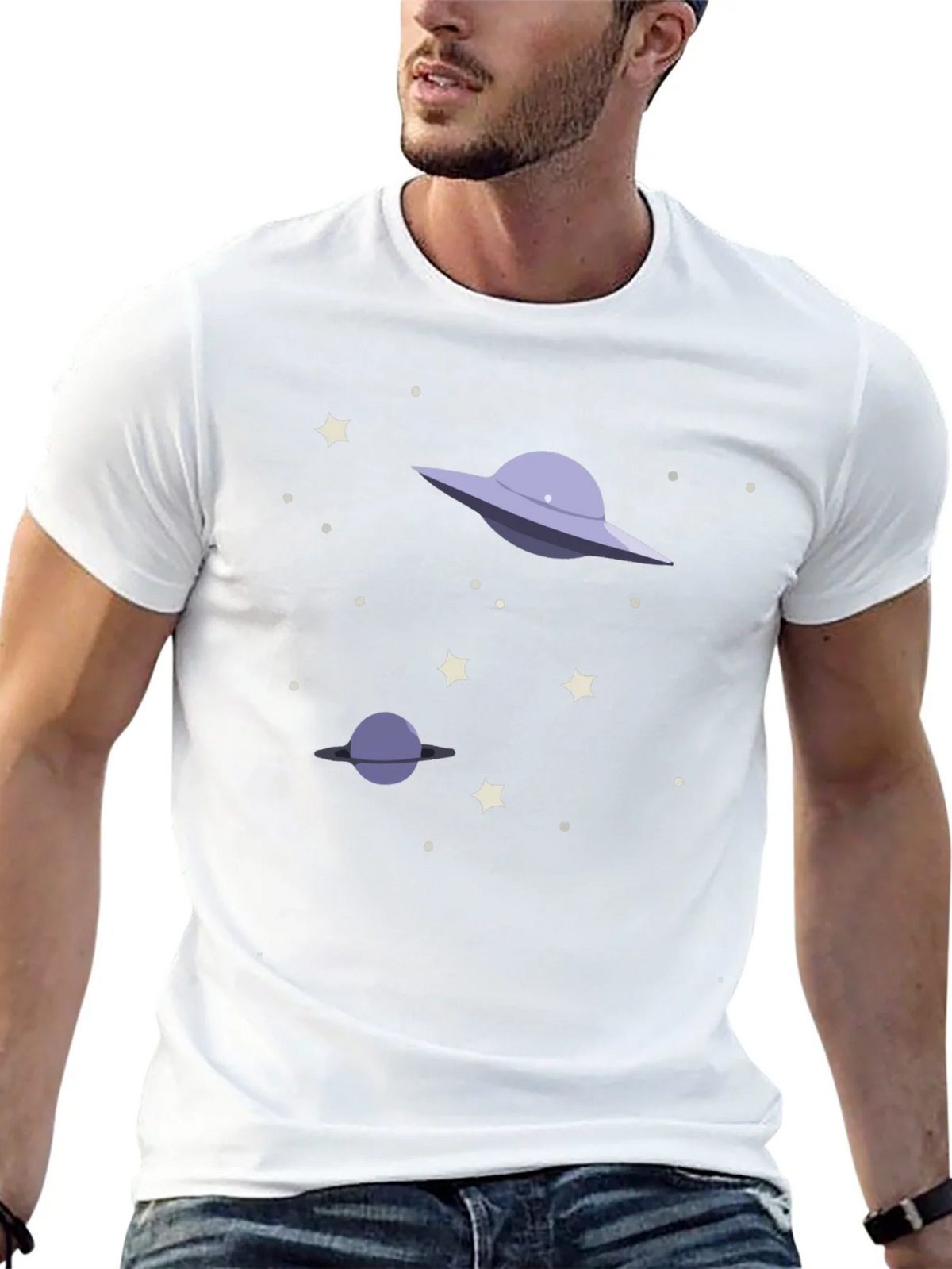 Space Galaxy UFO Graphic T-Shirt product image 4