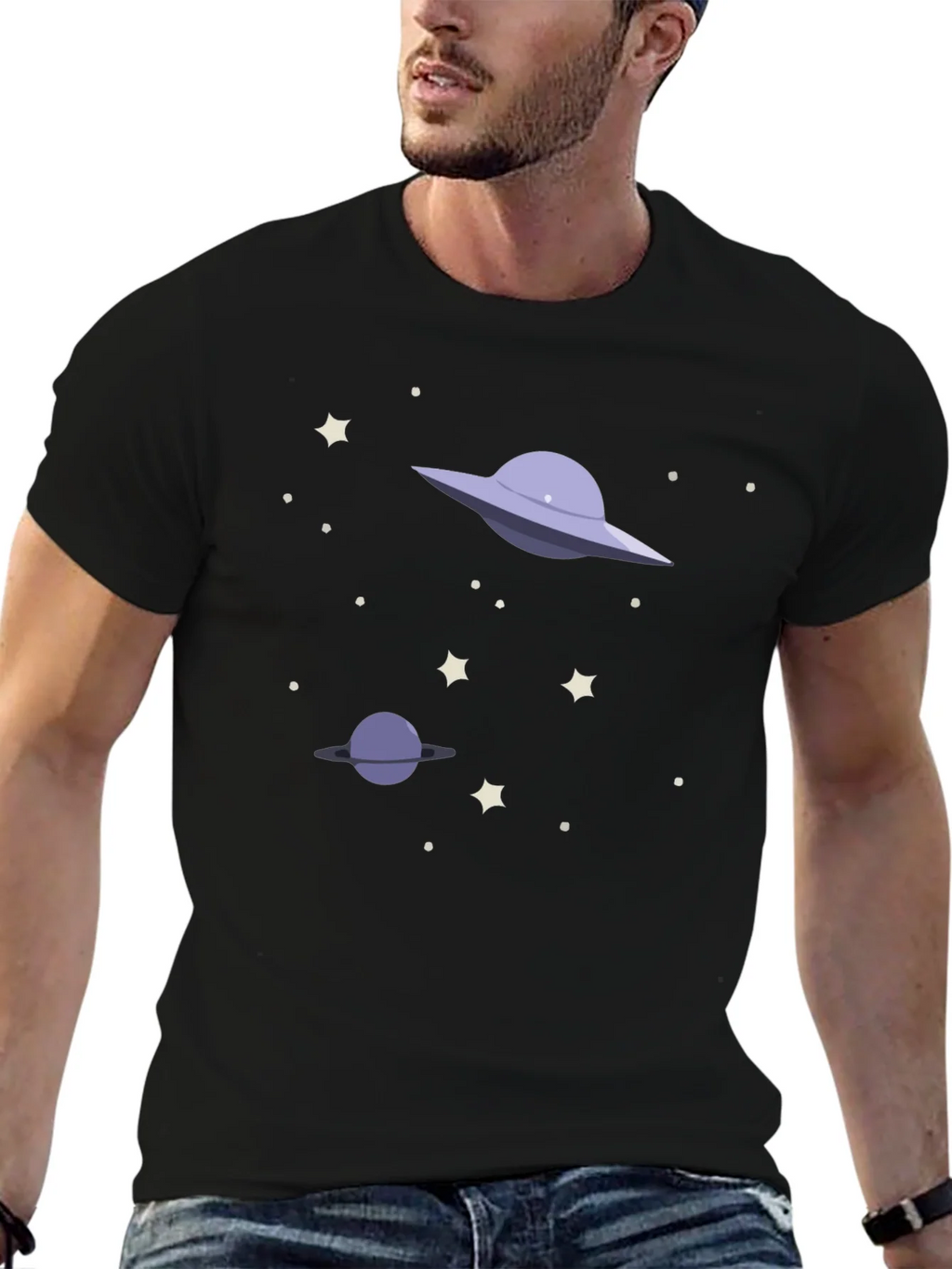 Space Galaxy UFO Graphic T-Shirt product image 9