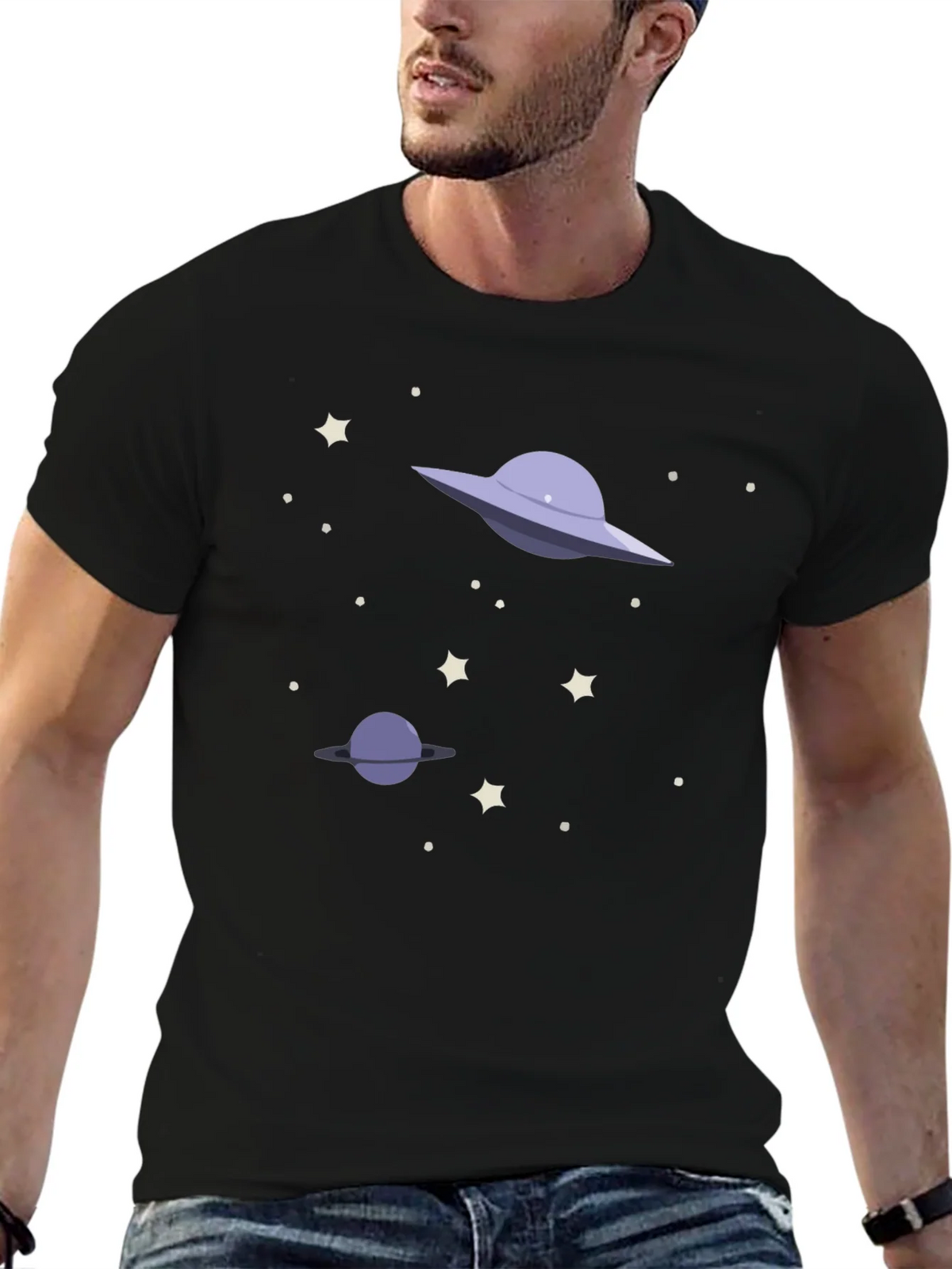 Space Galaxy UFO Graphic T-Shirt product image 9