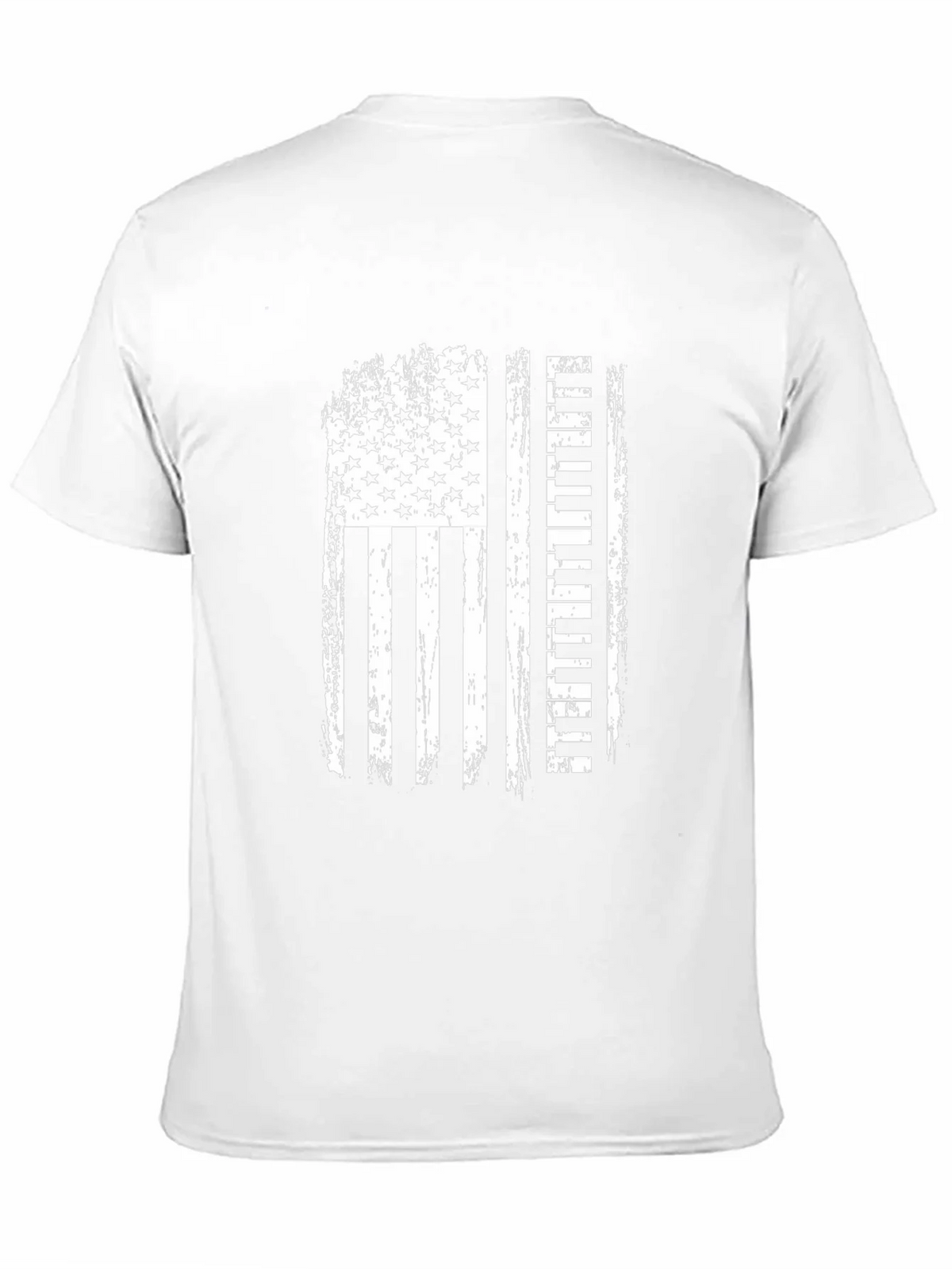 American Flag Piano Player Black T-Shirt product image 2
