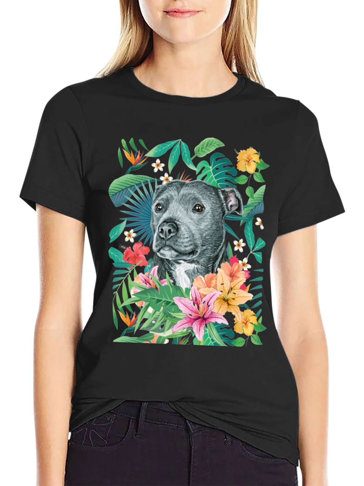 Tropical Pitbull Graphic Tee product image 5