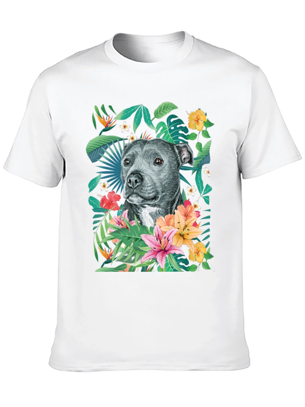 Tropical Pitbull Graphic Tee product image 12