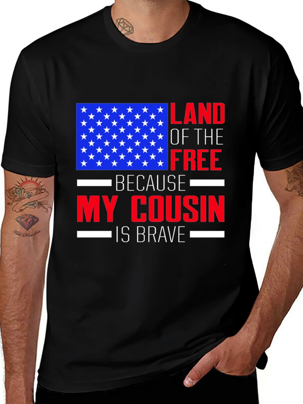 Land of the Free Cousin T-Shirt - Patriotic Pride product image 1