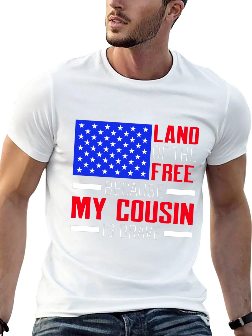 Land of the Free Cousin T-Shirt - Patriotic Pride product image 4