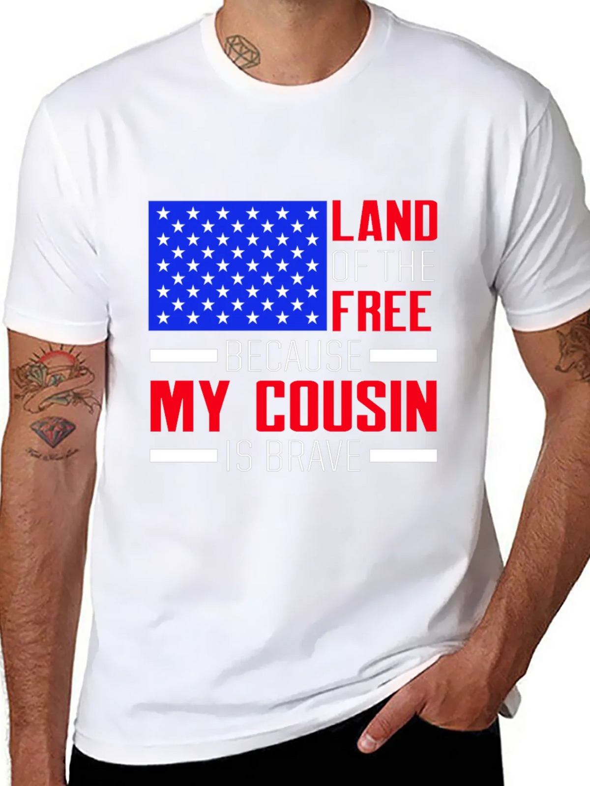 Land of the Free Cousin T-Shirt - Patriotic Pride product image 10