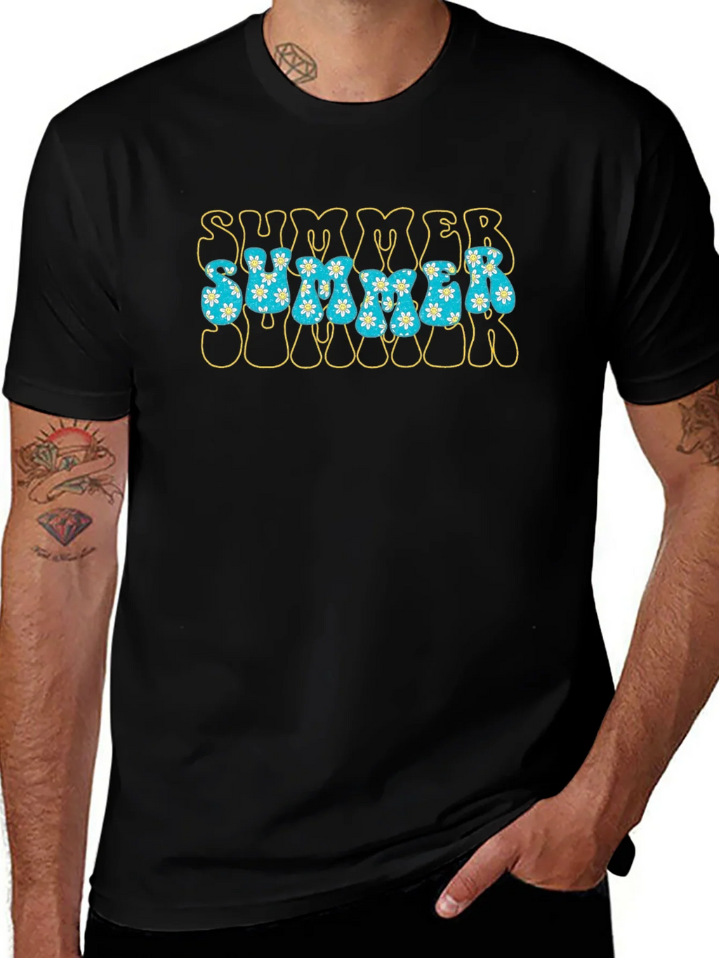 Retro Summer Floral Graphic T-Shirt product image 1