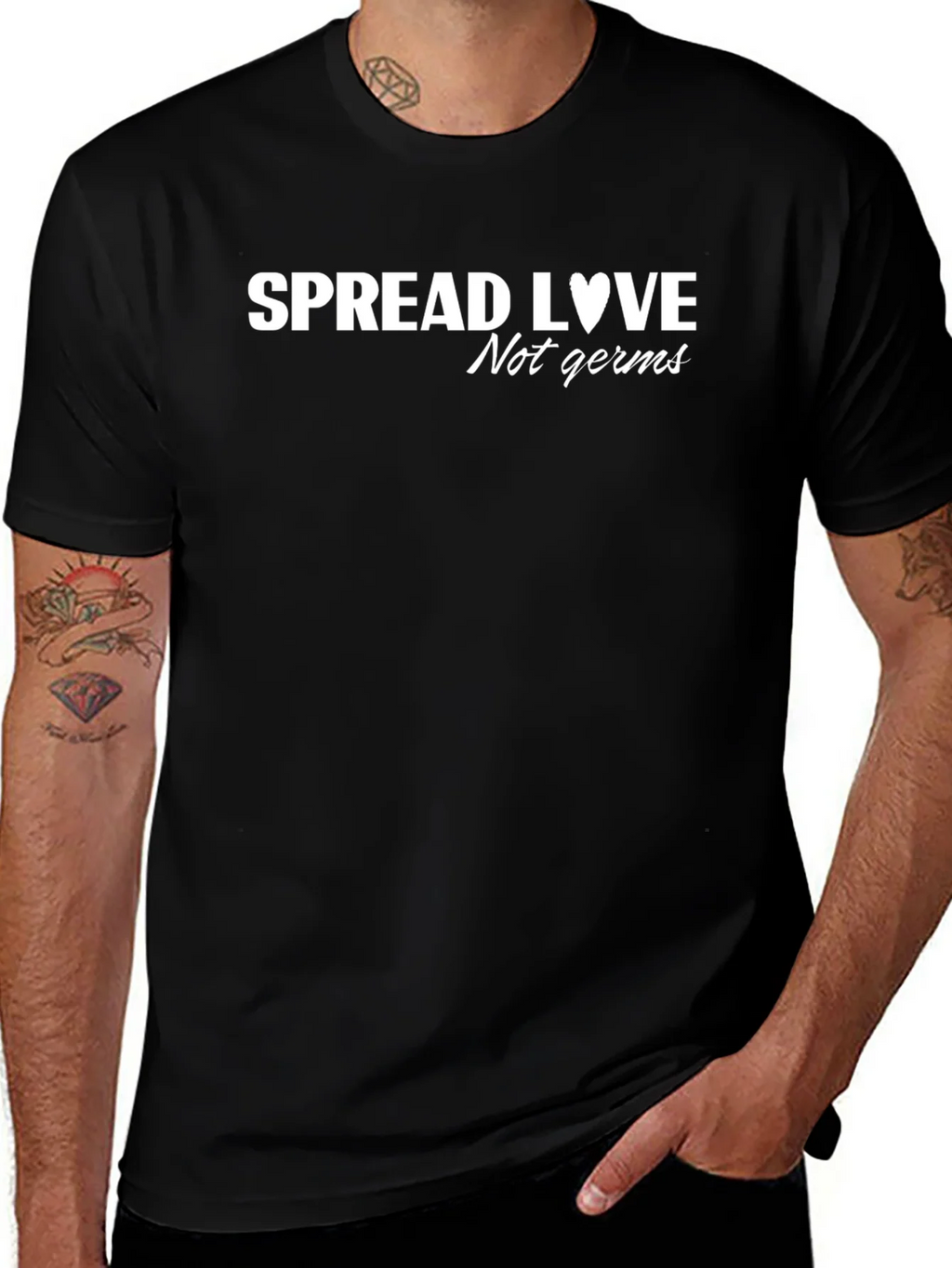 Spread Love Not Germs T-Shirt - Stay Safe & Positive product image 1