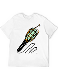 Novelty Lightbulb Graphic Tee - Black Cotton Blend Shirt product image 1