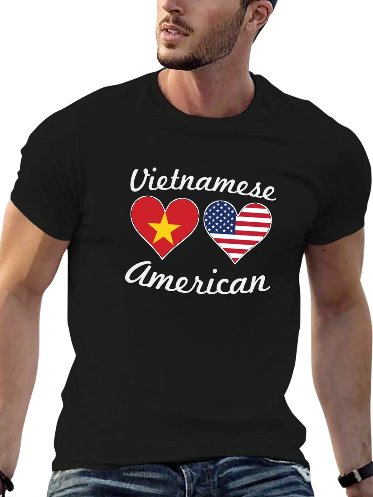 Vietnamese American Flag Heart T-Shirt product image 9
