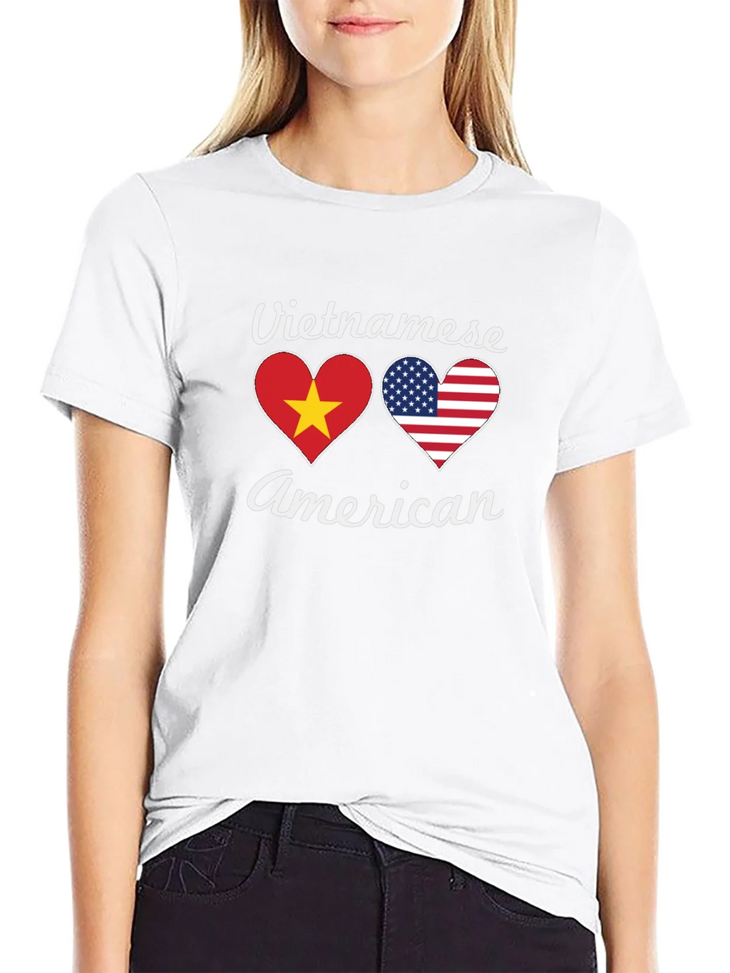 Vietnamese American Flag Heart T-Shirt product image 11