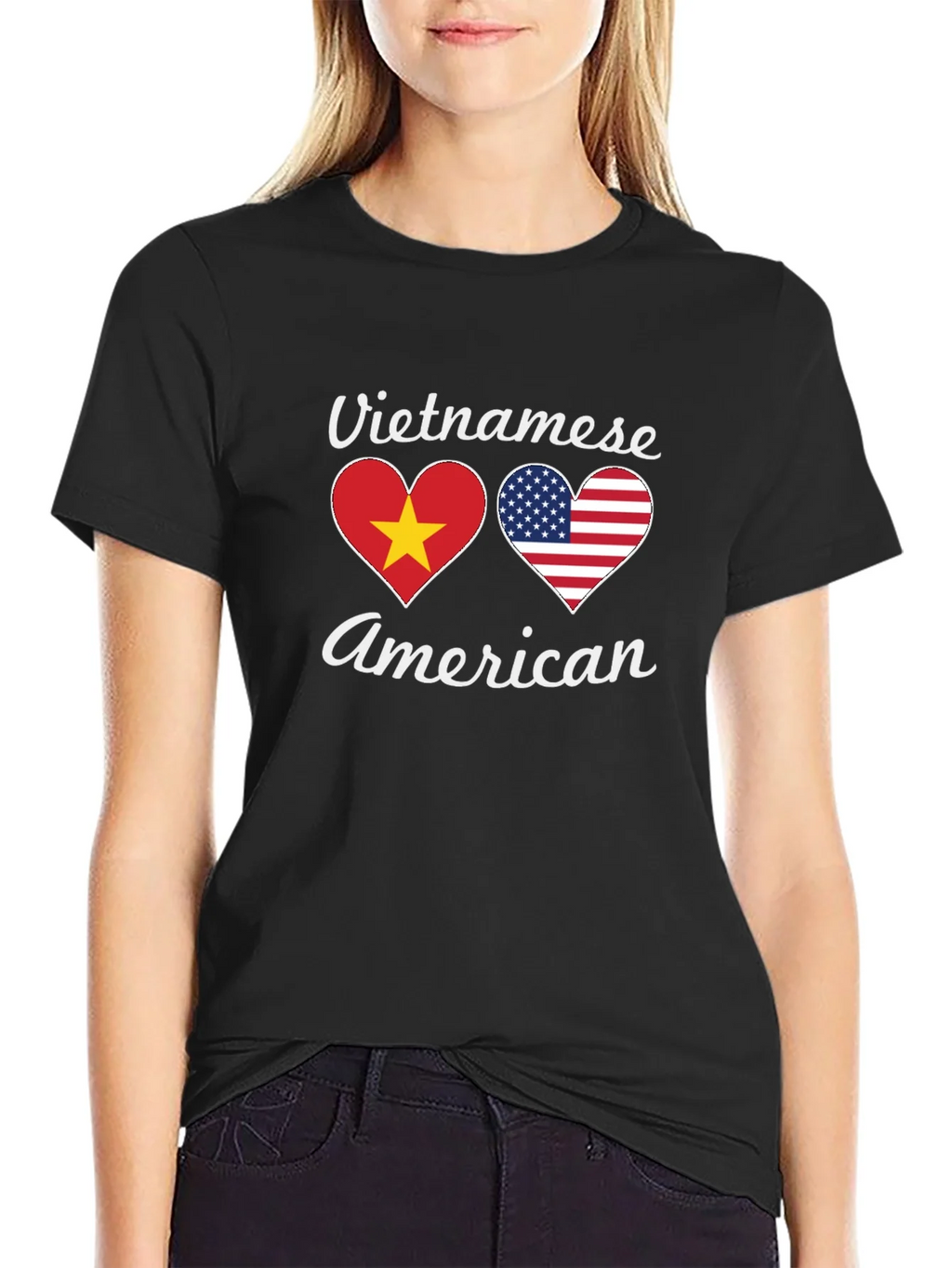 Vietnamese American Flag Heart T-Shirt product image 5