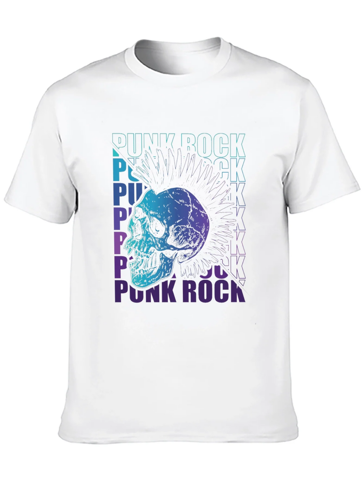 Punk Rock Skull Graphic Tee - Black Cotton T-Shirt product image 12