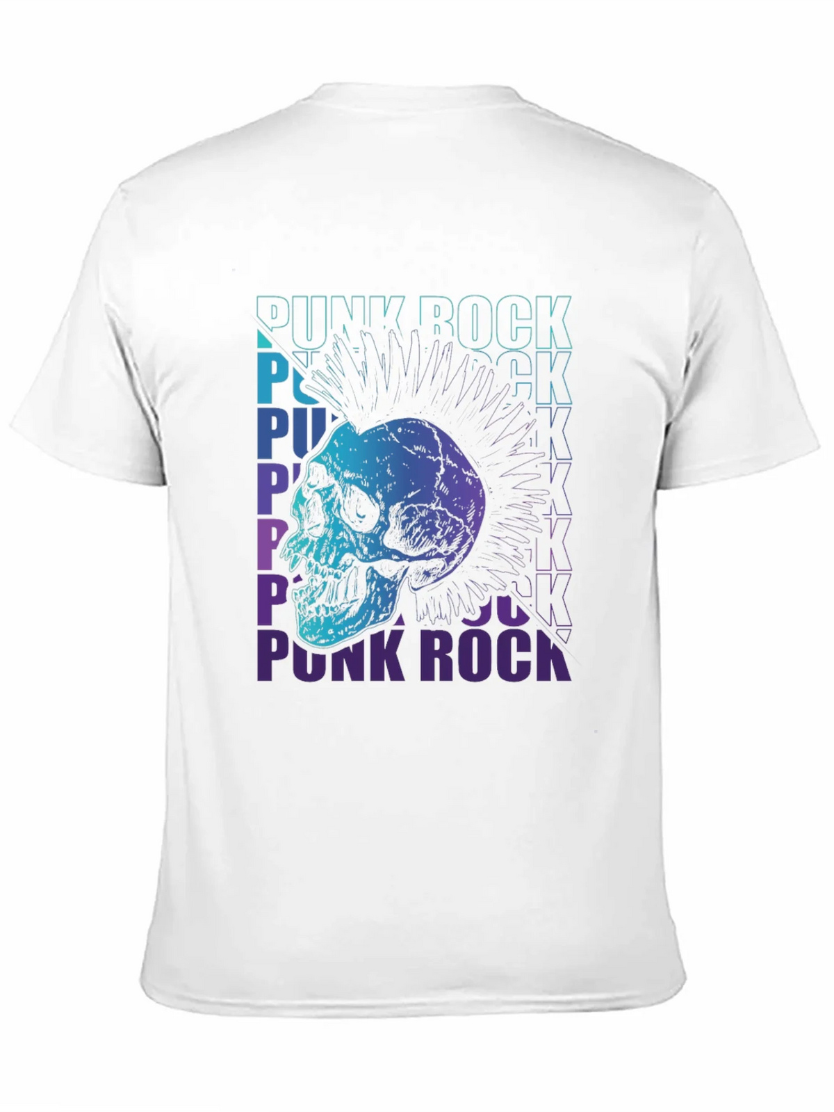 Punk Rock Skull Graphic Tee - Black Cotton T-Shirt product image 2