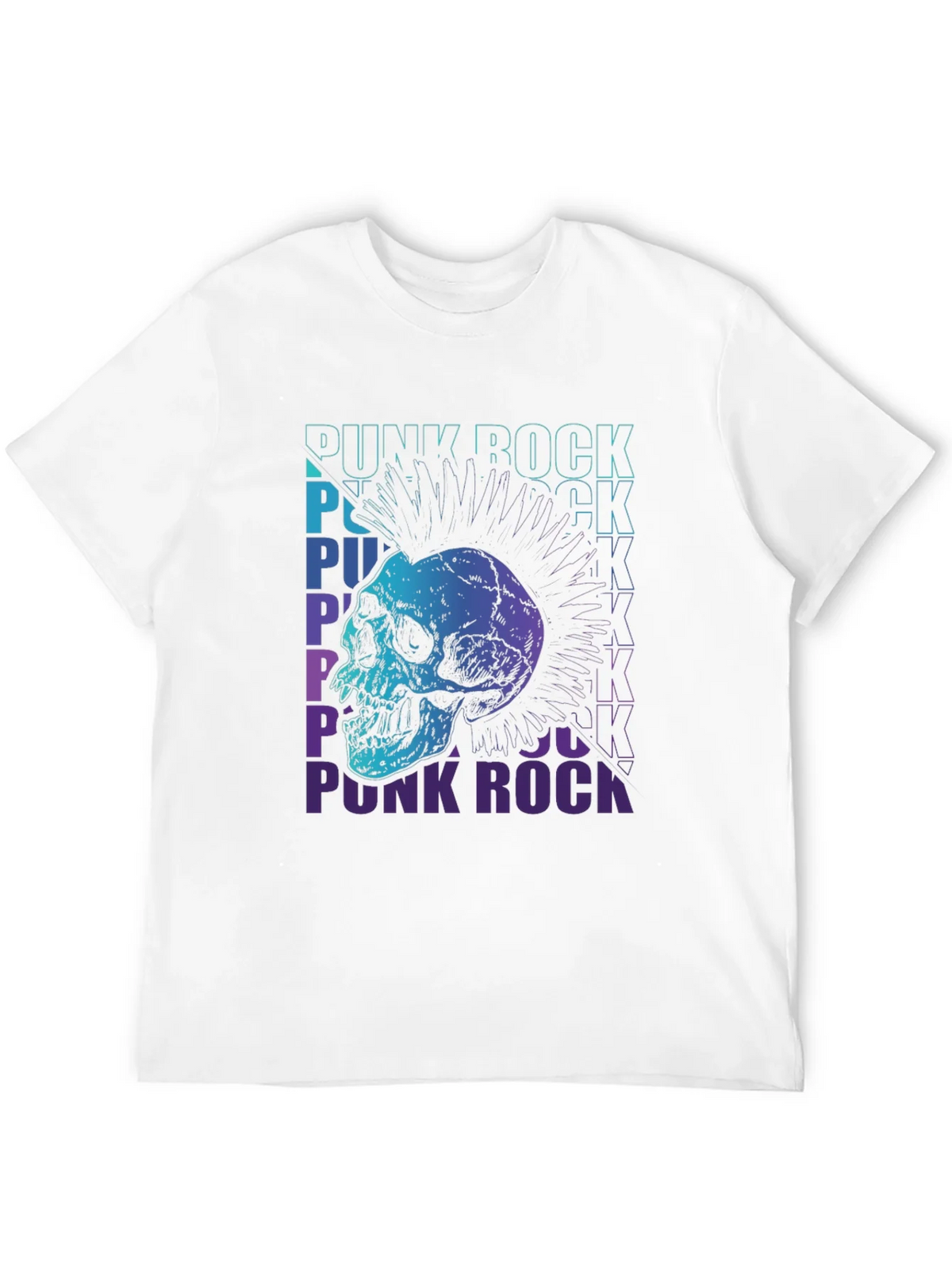 Punk Rock Skull Graphic Tee - Black Cotton T-Shirt product image 3