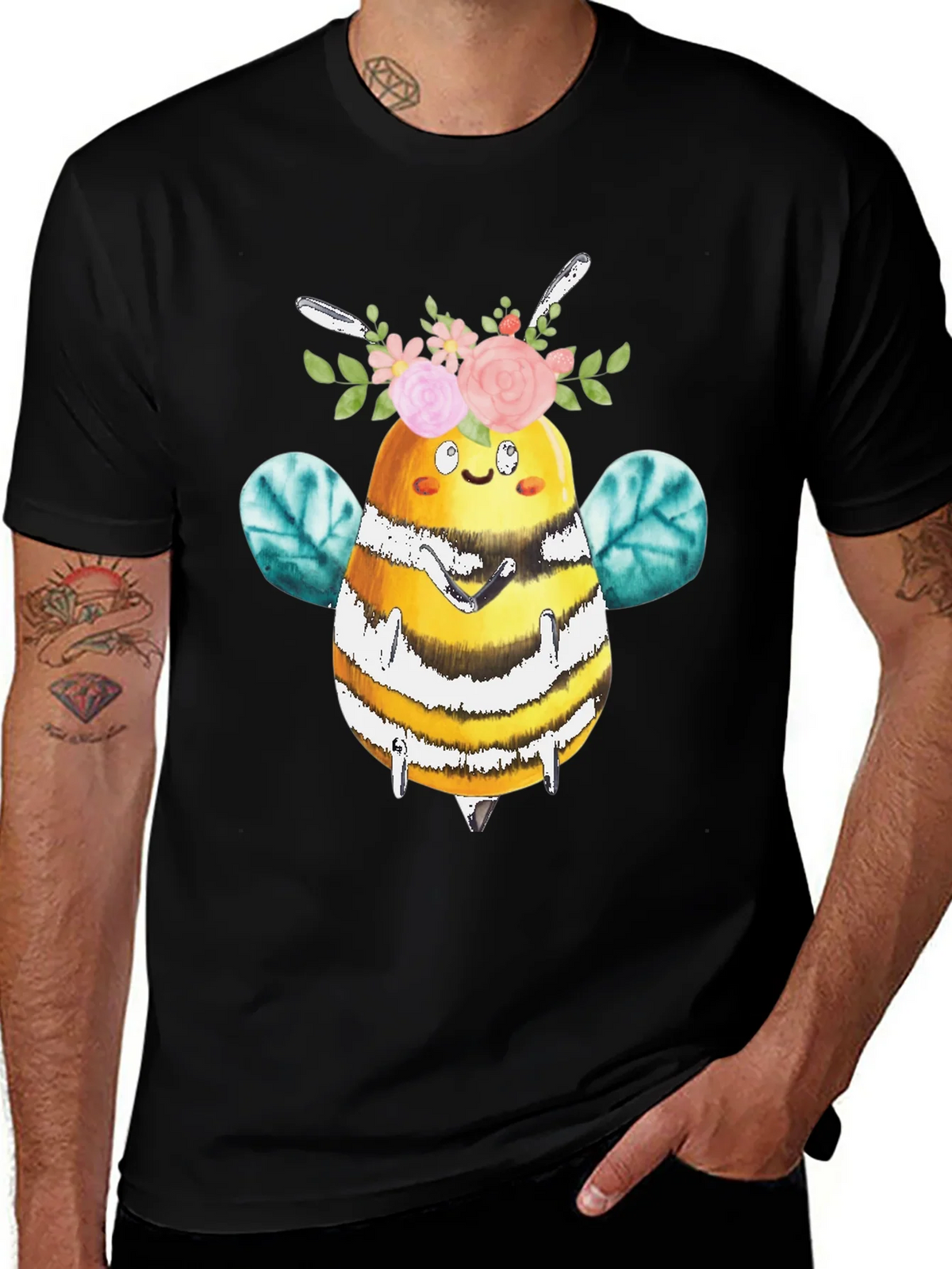 Cute Bee with Floral Crown T-Shirt product image 1