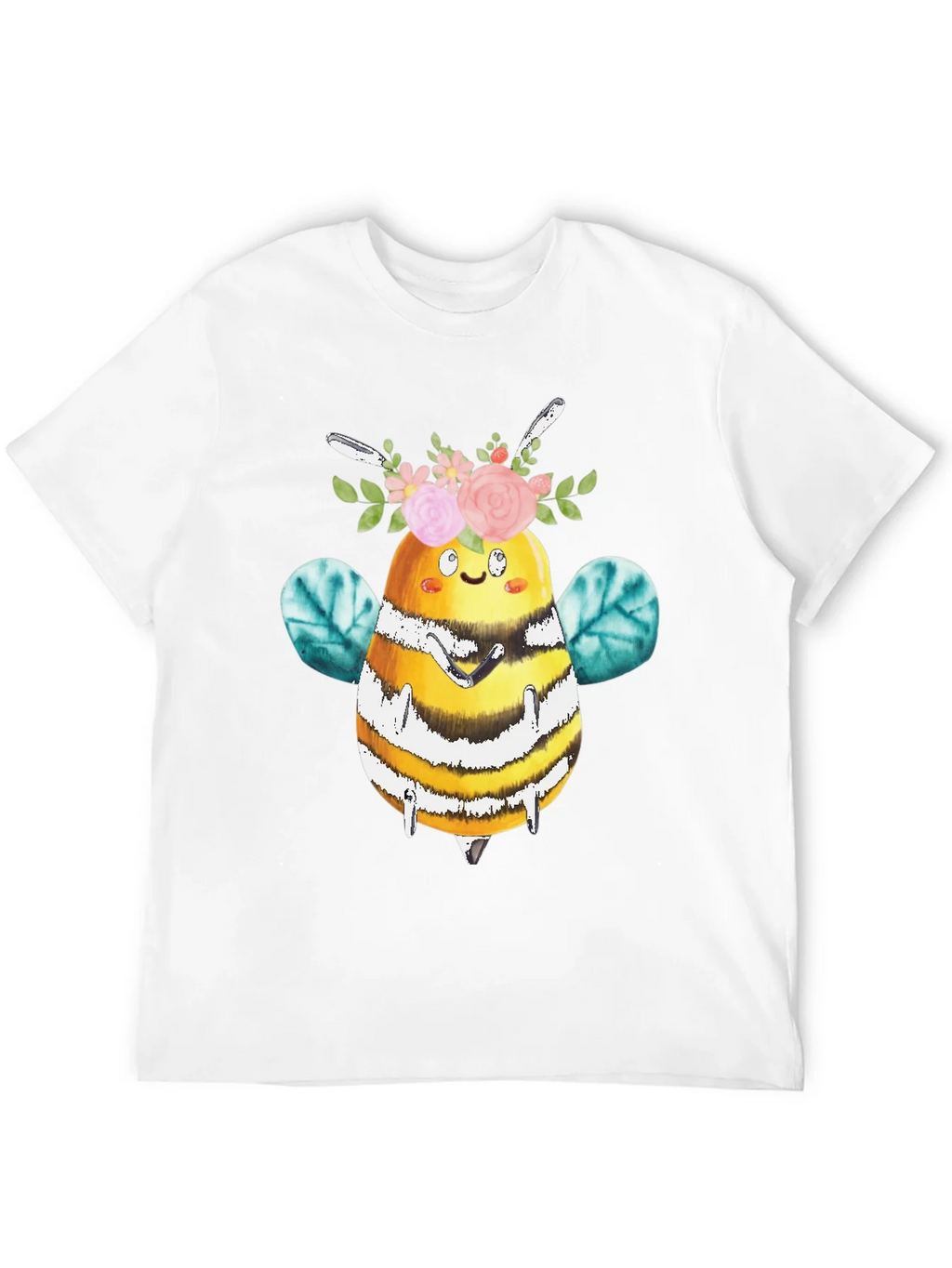 Cute Bee with Floral Crown T-Shirt product image 3