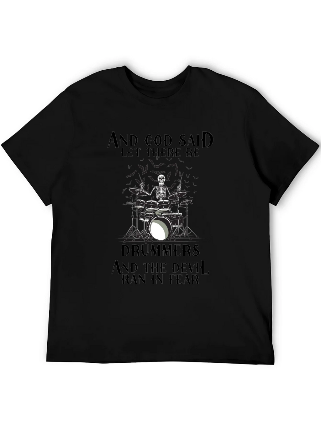 Drummers Skeleton Graphic Black T-Shirt product image 8