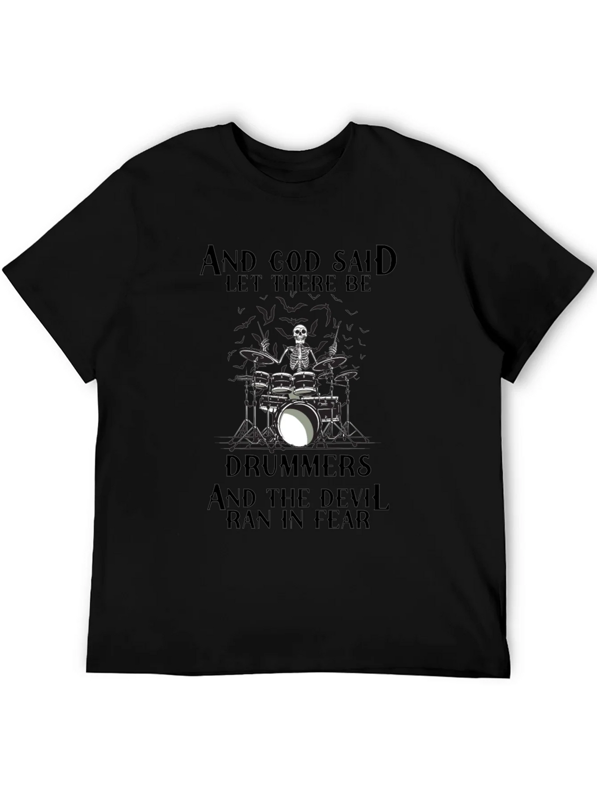 Drummers Skeleton Graphic Black T-Shirt product image 8