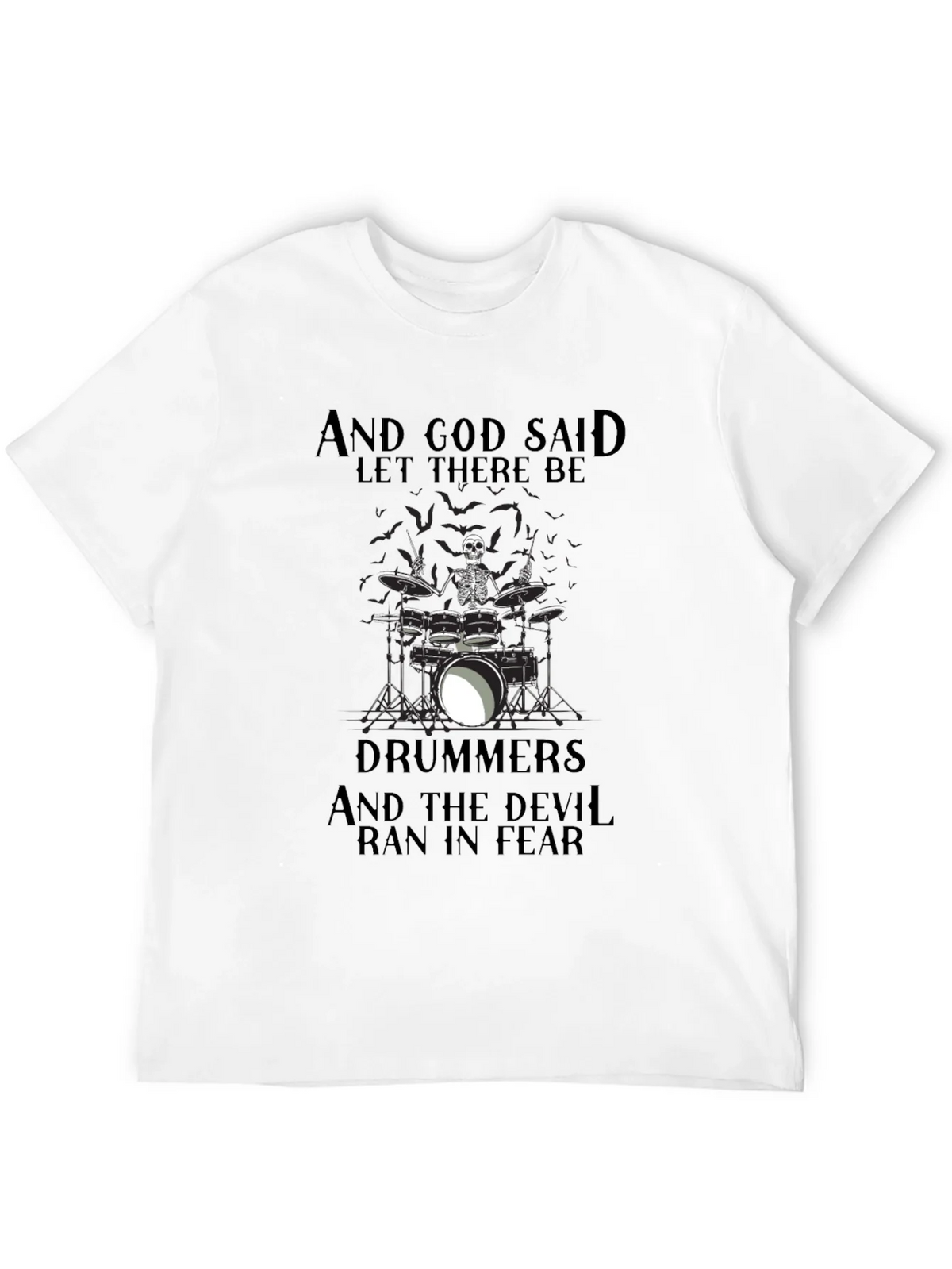 Drummers Skeleton Graphic Black T-Shirt product image 3