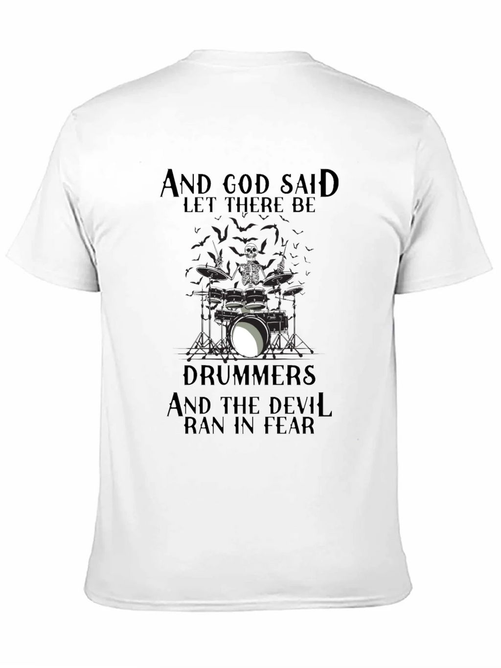 Drummers Skeleton Graphic Black T-Shirt product image 2